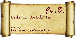 Csúzi Borbála névjegykártya